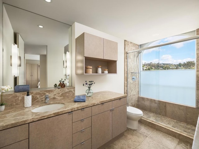 1001 Genter St Unit 9Ab, La Jolla, CA 92037 - full bathroom featuring a shower stall, vanity, and tile patterned floors