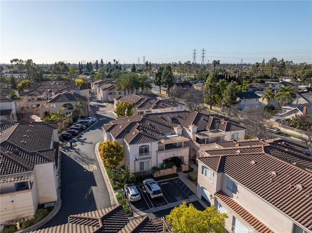 aerial view with a residential view