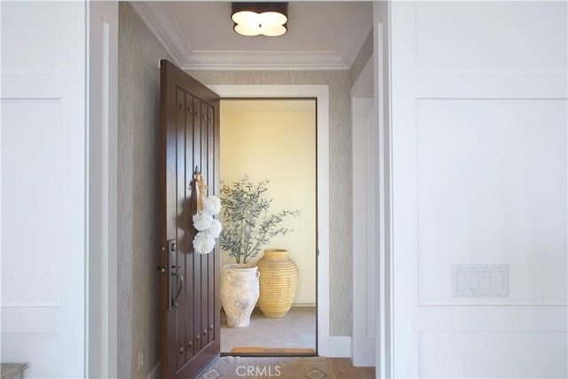 interior space featuring ornamental molding