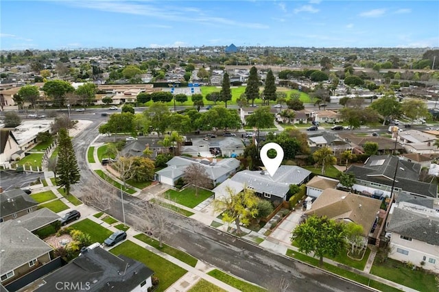 aerial view with a residential view