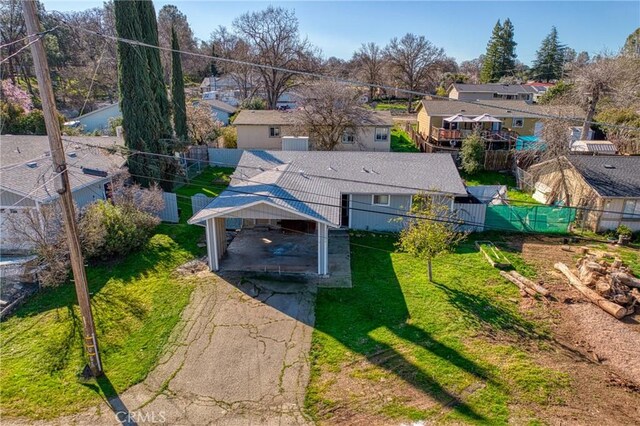 drone / aerial view with a residential view