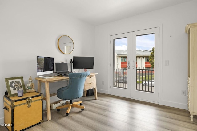 3012 Dunkirk Dr, Oxnard, CA 93035 - office space with french doors, baseboards, and wood finished floors
