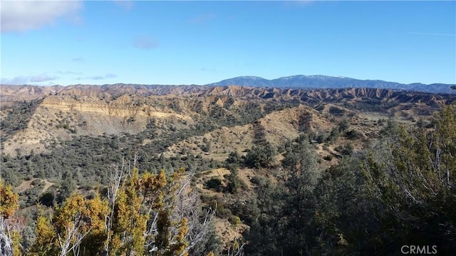 view of mountain feature with a view of trees