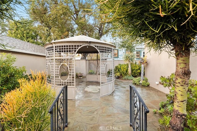 view of patio / terrace featuring a gazebo