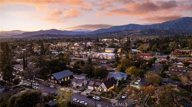 bird's eye view featuring a mountain view