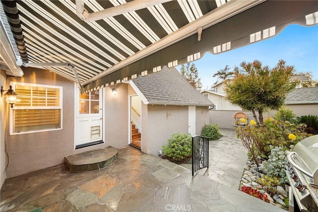 view of patio / terrace featuring entry steps