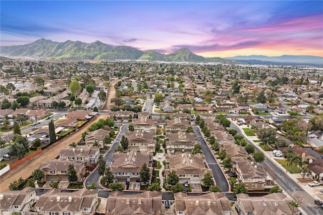 22331 Blue Lupine Cir, Grand Terrace, CA 92313 - aerial view at dusk of a mountain view and a residential view
