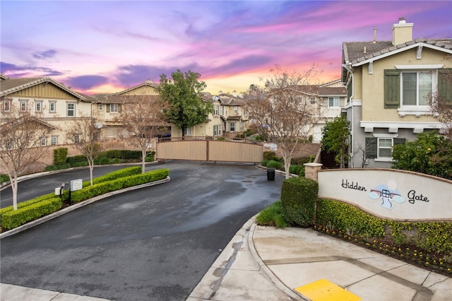 view of road featuring a residential view