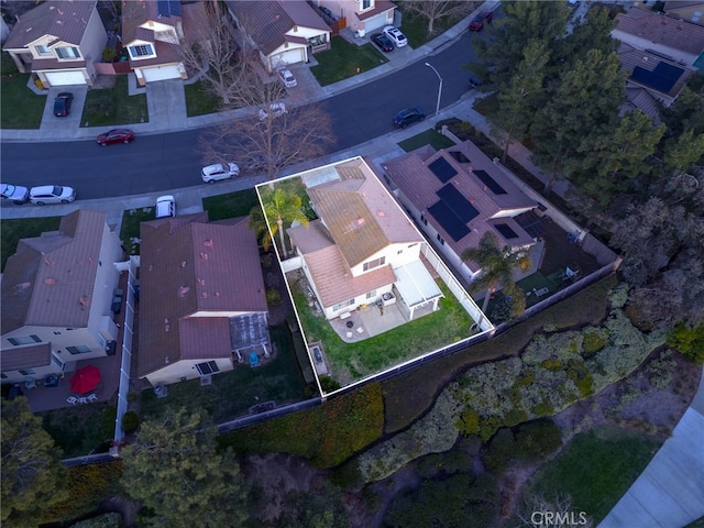 bird's eye view featuring a residential view