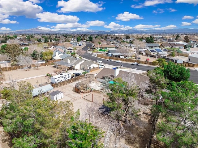 aerial view with a residential view and a mountain view