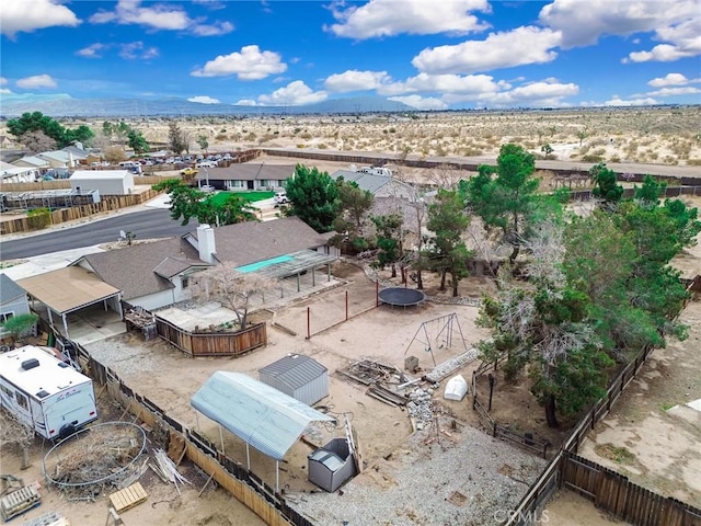 bird's eye view featuring view of desert