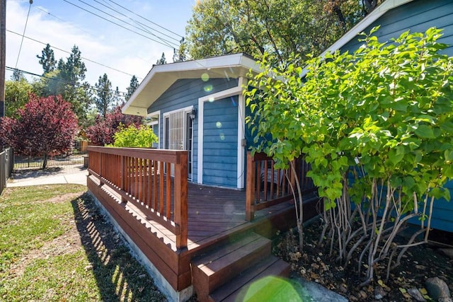 wooden terrace with fence