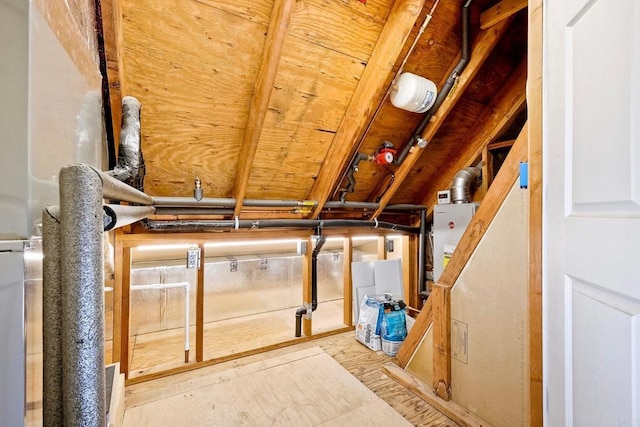 view of unfinished attic