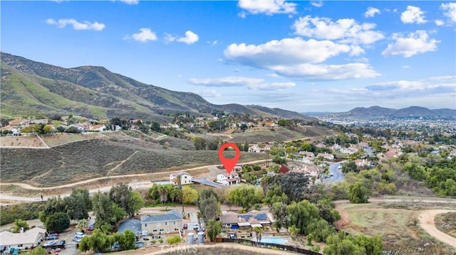 bird's eye view featuring a mountain view