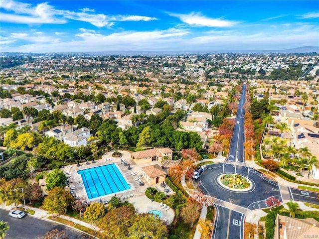 aerial view with a residential view