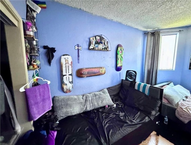 bedroom with a textured ceiling