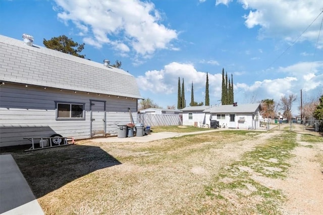 view of yard featuring fence