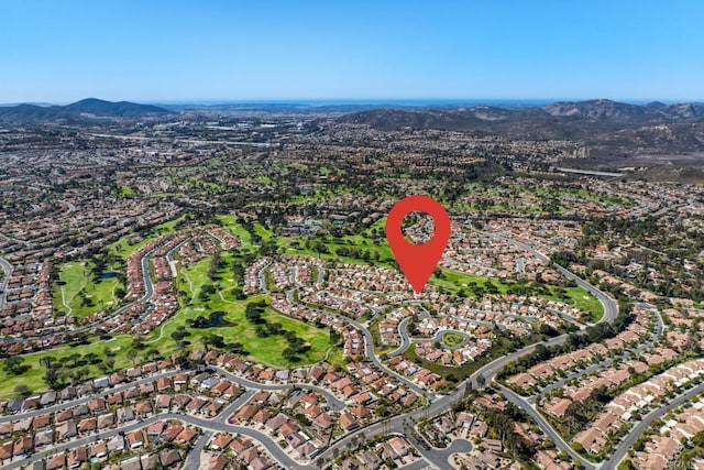 bird's eye view featuring a mountain view