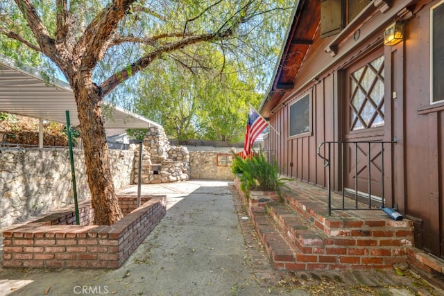 view of patio with a fenced backyard