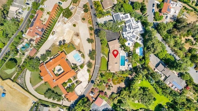 drone / aerial view with a residential view