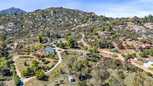 drone / aerial view with a mountain view