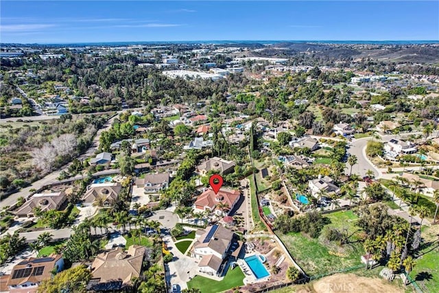 aerial view featuring a residential view