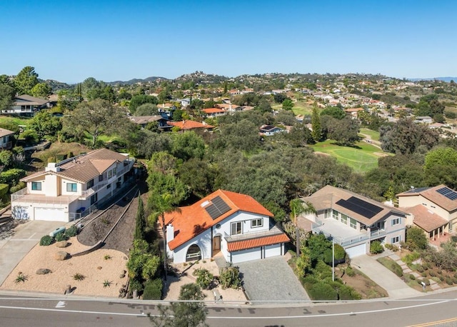 drone / aerial view with a residential view