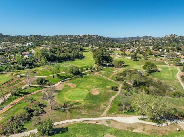 drone / aerial view featuring a mountain view