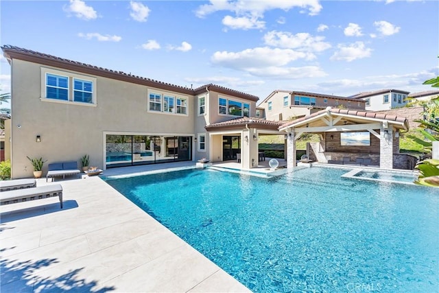 outdoor pool featuring a patio area and a pergola