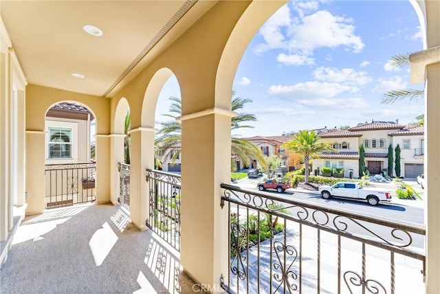 balcony with a residential view