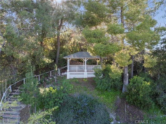 view of yard featuring a gazebo