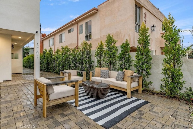 view of patio with outdoor lounge area