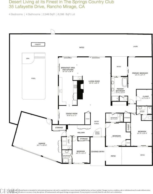 35 Lafayette Dr, Rancho Mirage, CA 92270 - floor plan / room layout