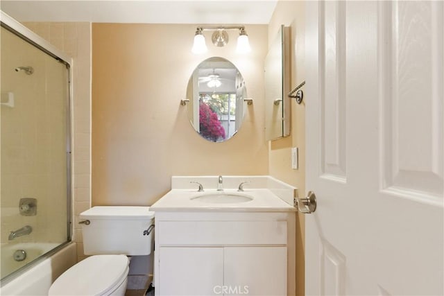 16061 Surprise Ln, Huntington Beach, CA 92649 - bathroom with combined bath / shower with glass door, toilet, and vanity