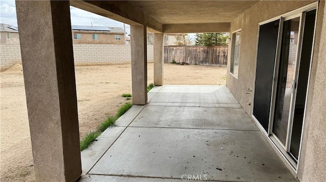 view of patio featuring a fenced backyard