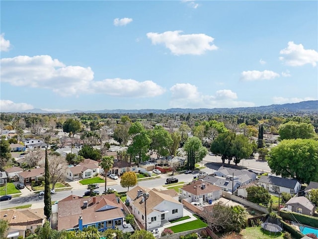 bird's eye view with a residential view