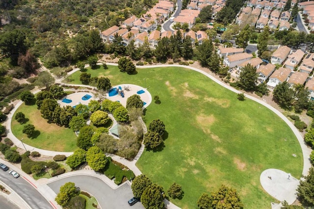 aerial view with a residential view