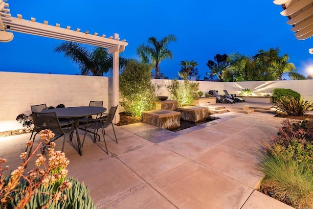 view of patio / terrace with outdoor dining area and a fenced backyard