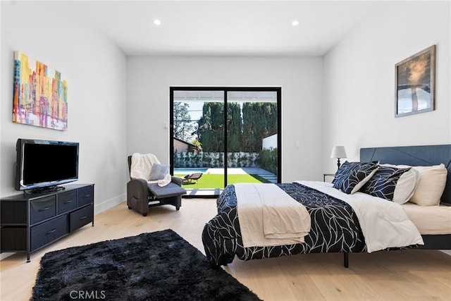 5012 Enfield Ave, Encino, CA 91316 - bedroom featuring light wood-style floors, access to outside, and recessed lighting