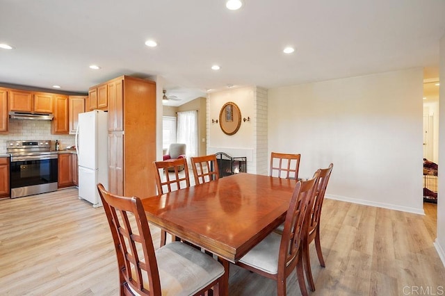 358 Mainsail Rd, Oceanside, CA 92054 - dining space featuring light wood-style flooring, ceiling fan, and recessed lighting