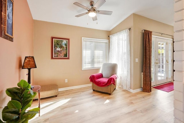 358 Mainsail Rd, Oceanside, CA 92054 - living area with wood finished floors, lofted ceiling, and a ceiling fan