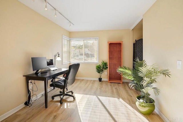 358 Mainsail Rd, Oceanside, CA 92054 - office with light wood-style flooring and track lighting