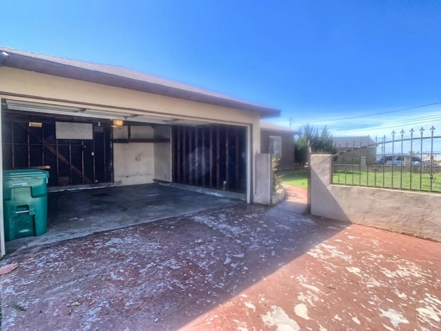 view of garage