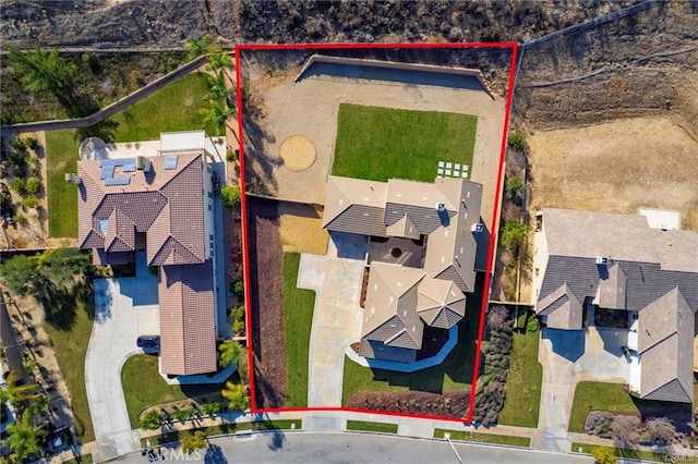 drone / aerial view featuring a residential view