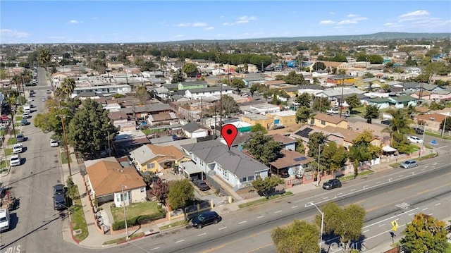 drone / aerial view with a residential view