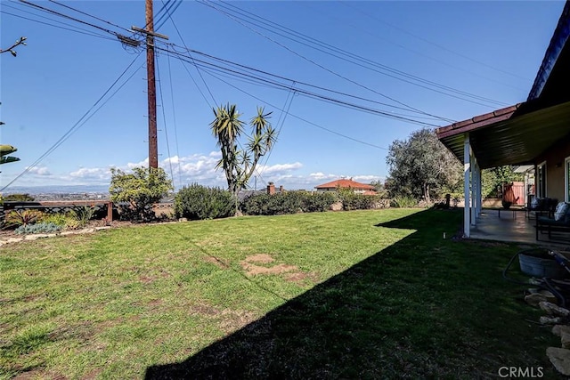 view of yard with a patio area