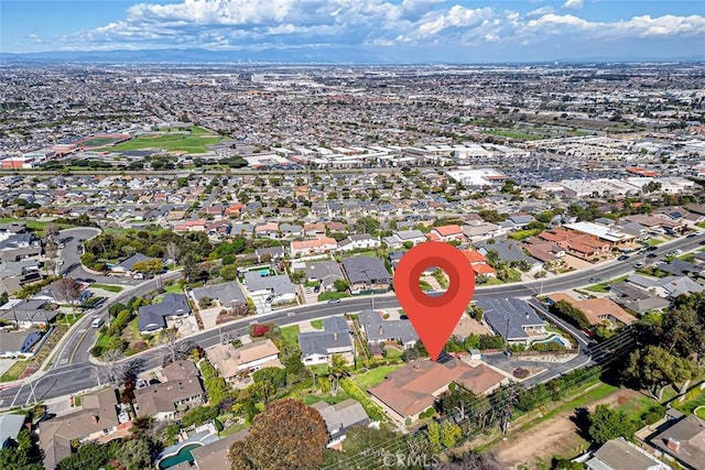 drone / aerial view with a residential view