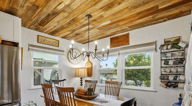 300 C St, Fillmore, CA 93015 - dining room with wooden ceiling and a chandelier
