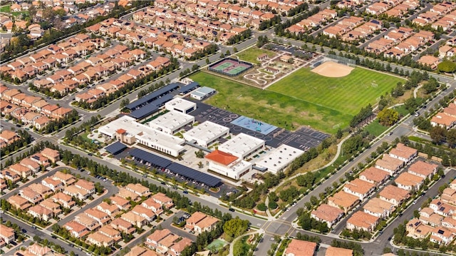 bird's eye view with a residential view