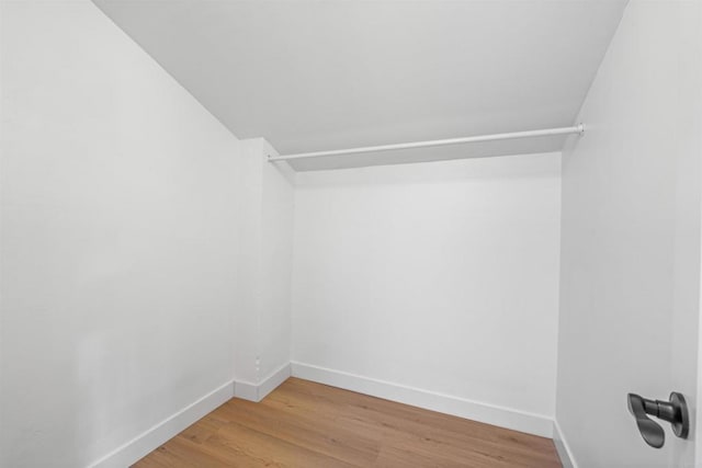 spacious closet with light wood-type flooring